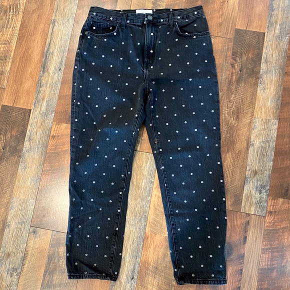 CURRENT ELLIOTT Vintage Crop Black Polka Dot Jeans - Picture 5 of 11
